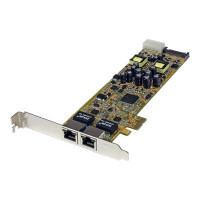 Produktbild för StarTech.com Dual Port PCI Express Gigabit Ethernet Network Card Adapter - 2 Port PCIe NIC 10/100/100 Server Adapter with PoE PSE (ST2000PEXPSE) - nätverksadapter - PCI Express x1 - Gigabit Ethernet x 2