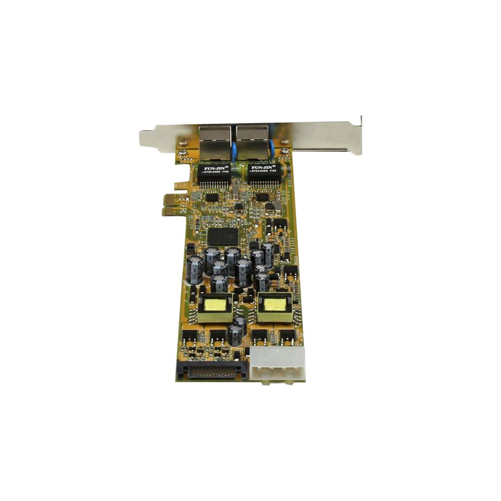Produktbild för StarTech.com Dual Port PCI Express Gigabit Ethernet Network Card Adapter - 2 Port PCIe NIC 10/100/100 Server Adapter with PoE PSE (ST2000PEXPSE) - nätverksadapter - PCI Express x1 - Gigabit Ethernet x 2