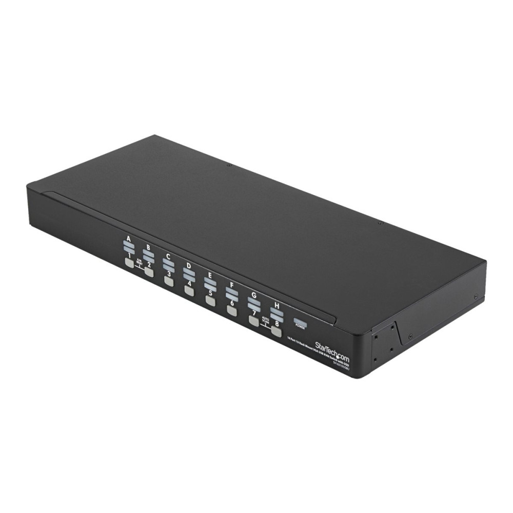 Produktbild för StarTech.com 1U hyllmonterbart USB KVM-switch-paket med 16 portar, OSD och kablar - omkopplare för tangentbord/video/mus - 16 portar