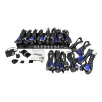 Produktbild för StarTech.com 1U hyllmonterbart USB KVM-switch-paket med 16 portar, OSD och kablar - omkopplare för tangentbord/video/mus - 16 portar