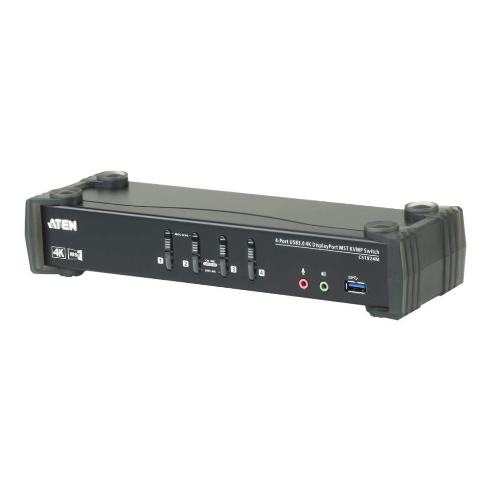 Produktbild för ATEN CS1924M KVMP Switch - omkopplare för tangentbord/video/mus/ljud/USB - 4 portar