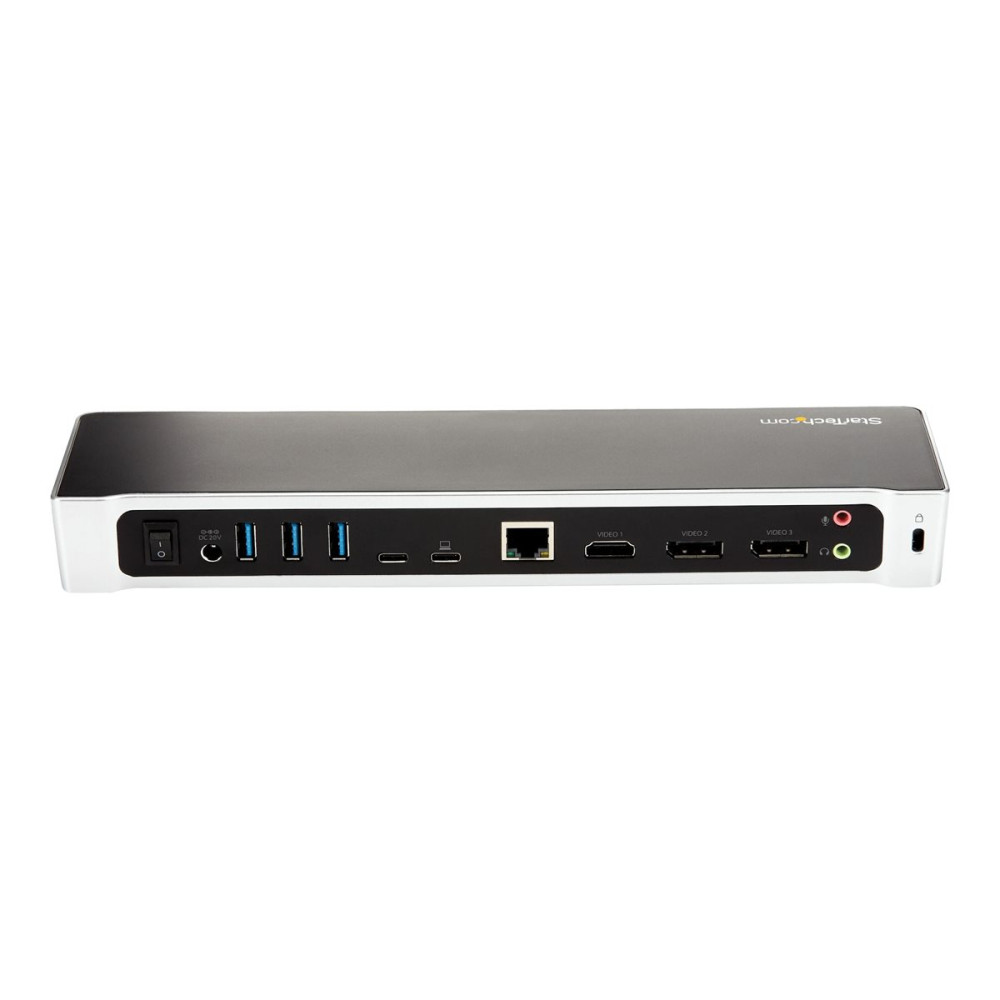 Produktbild för StarTech.com 4K USB-C-docka för tre skärmar med 5 USB 3.0-portar - 100W PD - dockningsstation - USB-C - HDMI, DP - 1GbE - TAA-kompatibel