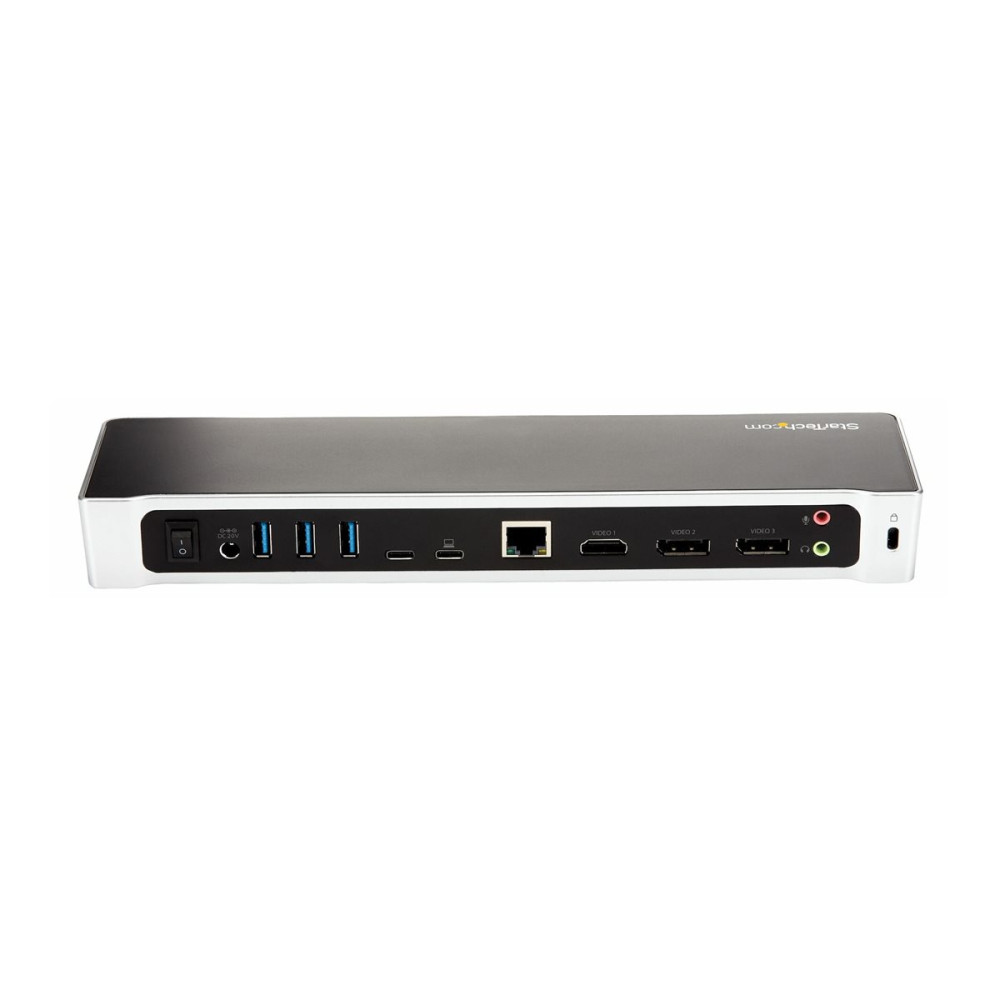 Produktbild för StarTech.com 4K USB-C-docka för tre skärmar med 5 USB 3.0-portar - 100W PD - dockningsstation - USB-C - HDMI, DP - 1GbE - TAA-kompatibel
