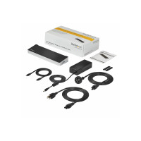 Produktbild för StarTech.com 4K USB-C-docka för tre skärmar med 5 USB 3.0-portar - 100W PD - dockningsstation - USB-C - HDMI, DP - 1GbE - TAA-kompatibel