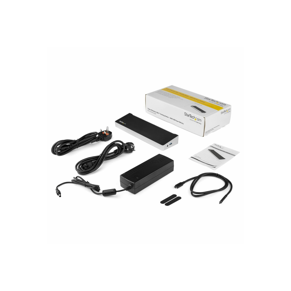 Produktbild för StarTech.com 4K USB-C-docka för tre skärmar med 5 USB 3.0-portar - 100W PD - dockningsstation - USB-C - HDMI, DP - 1GbE - TAA-kompatibel