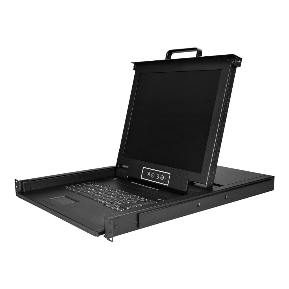 Produktbild för StarTech.com 8-ports rackmonterad KVM-konsol med 1,8 m kablar - Integrerad KVM-switch med 17-tums LCD-skärm - 1U LCD KVM-låda - OSD KVM - Hållbar 50 000 MTBF - USB + VGA-support - KVM-konsol - 17"