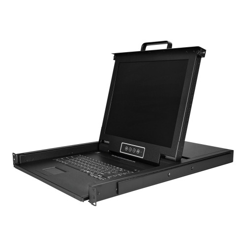 StarTech.com StarTech.com 8-ports rackmonterad KVM-konsol med 1,8 m kablar - Integrerad KVM-switch med 17-tums LCD-skärm - 1U LCD KVM-låda - OSD KVM - Hållbar 50 000 MTBF - USB + VGA-support - KVM-konsol - 17"