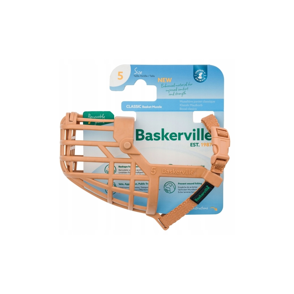 Produktbild för Baskerville hundhalsband CLASSIC 5 beige, längd 6 cm, omkret...