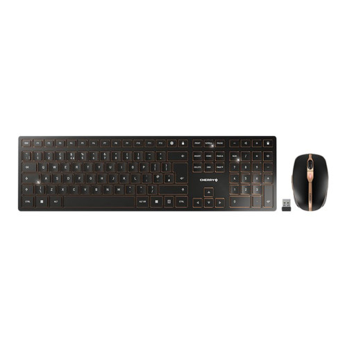 CHERRY CHERRY DW 9100 SLIM - sats med tangentbord och mus - QWERTY - brittisk - svart/brons Inmatningsenhet