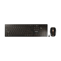 Produktbild för CHERRY DW 9100 SLIM - sats med tangentbord och mus - QWERTY - brittisk - svart/brons Inmatningsenhet