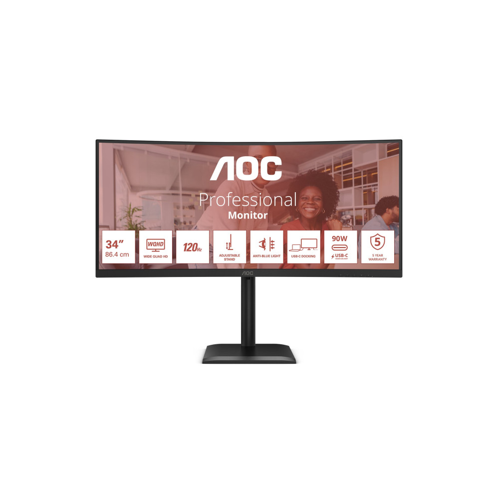 Produktbild för AOC CU34E4CV - LED-skärm - böjd - 34" - HDR