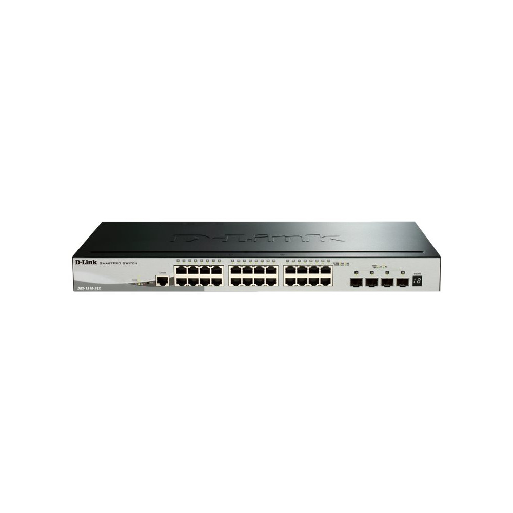 Produktbild för D-Link SmartPro DGS-1510-28X - switch - 28 portar - Administrerad - rackmonterbar