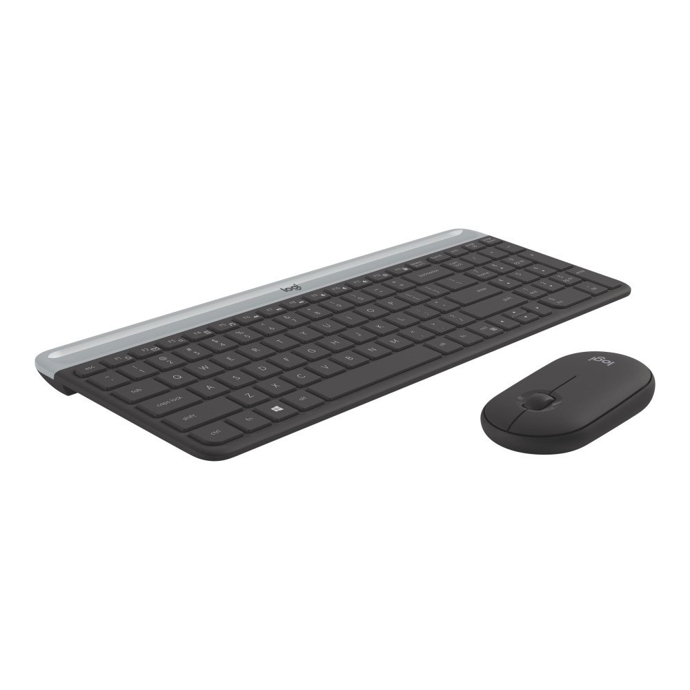 Produktbild för Logitech Slim Wireless Combo MK470 - sats med tangentbord och mus - fransk - grafit Inmatningsenhet