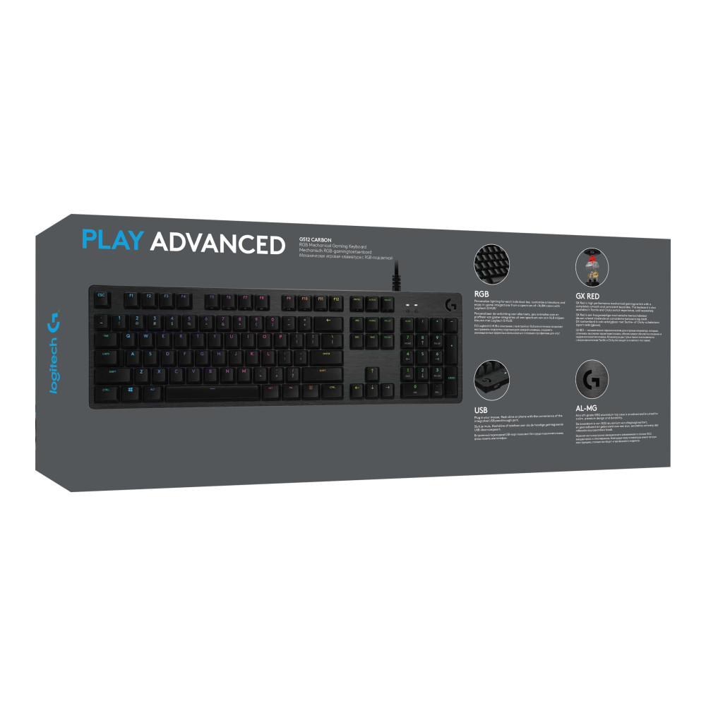 Produktbild för Logitech Gaming G512 - tangentbord - USA, internationellt - kol Inmatningsenhet