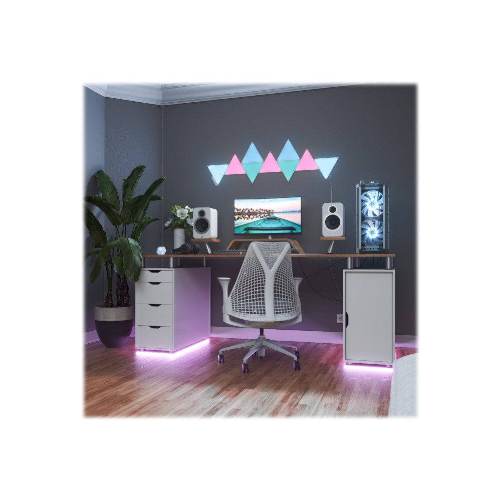Produktbild för Nanoleaf Shapes Smarter Kit - trådlös belysningsuppsättning - LED x 9 - 1.7 W - 16 miljoner färger - 1200-6500 K - triangel