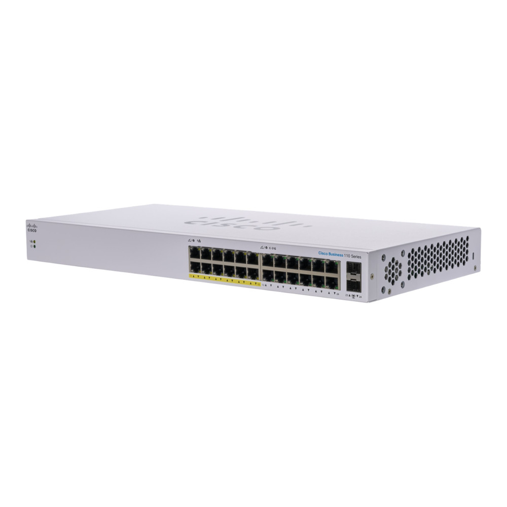Produktbild för Cisco Business 110 Series 110-24PP - switch - 24 portar - ohanterad - rackmonterbar