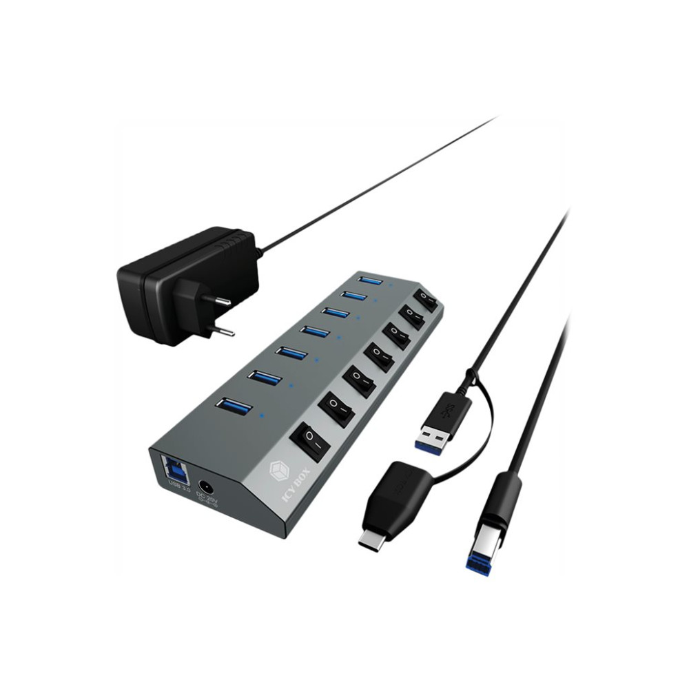 Produktbild för ICY BOX IB-HUB1701-C3 - hubb - 7 portar
