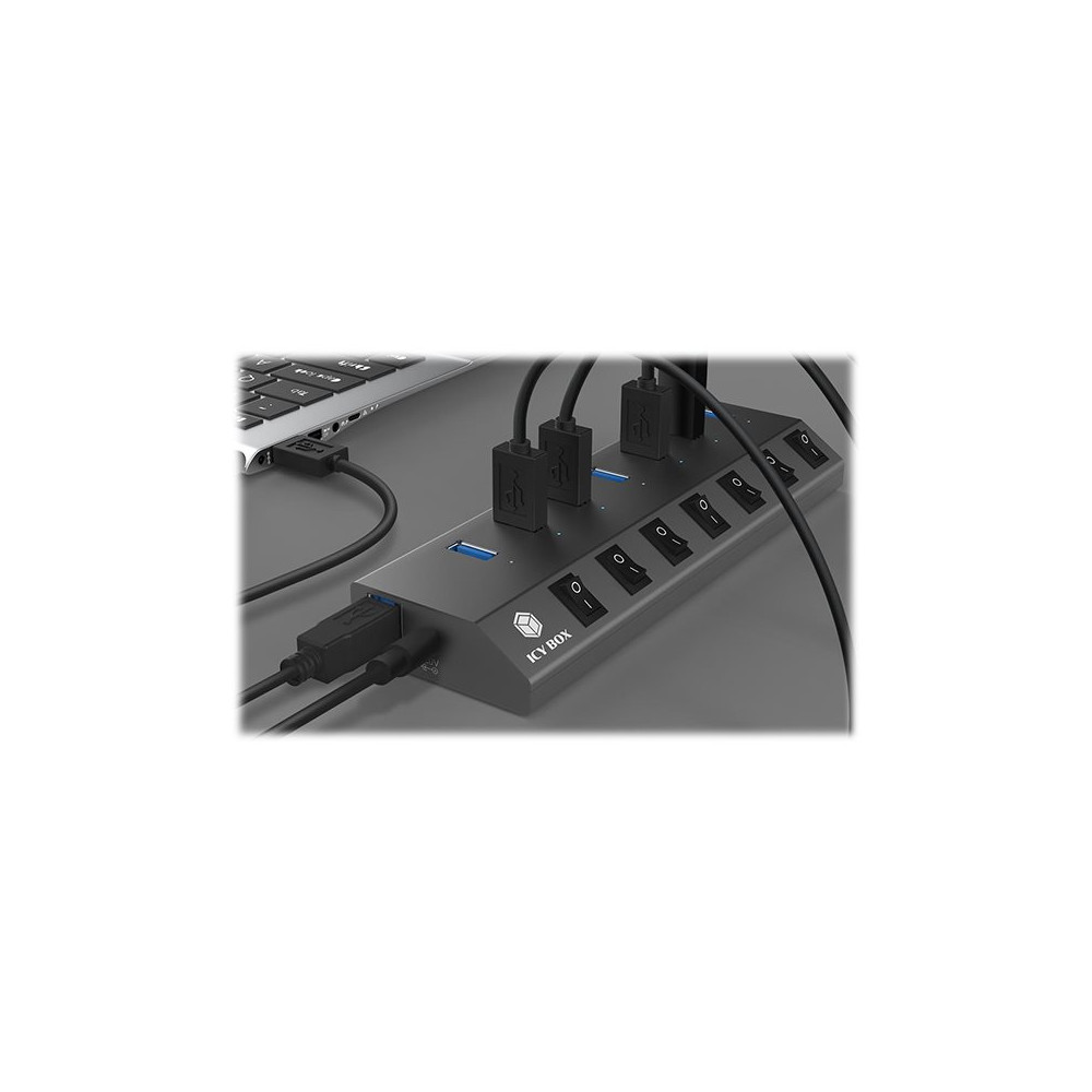 Produktbild för ICY BOX IB-HUB1701-C3 - hubb - 7 portar