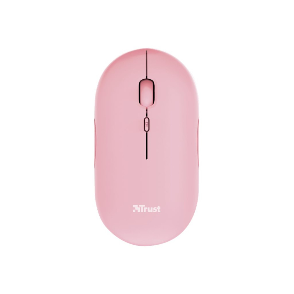 Produktbild för Trust Puck - mus - Bluetooth, 2.4 GHz - rosa