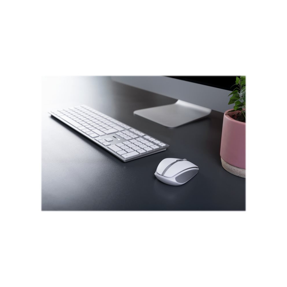 Produktbild för CHERRY DW 9100 SLIM - sats med tangentbord och mus - AZERTY - fransk - vit, silver Inmatningsenhet