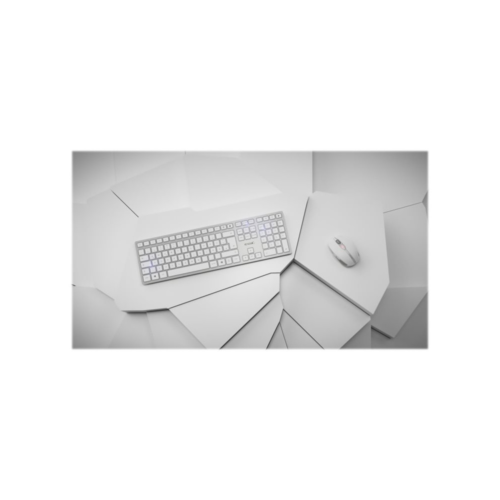 Produktbild för CHERRY DW 9100 SLIM - sats med tangentbord och mus - AZERTY - fransk - vit, silver Inmatningsenhet