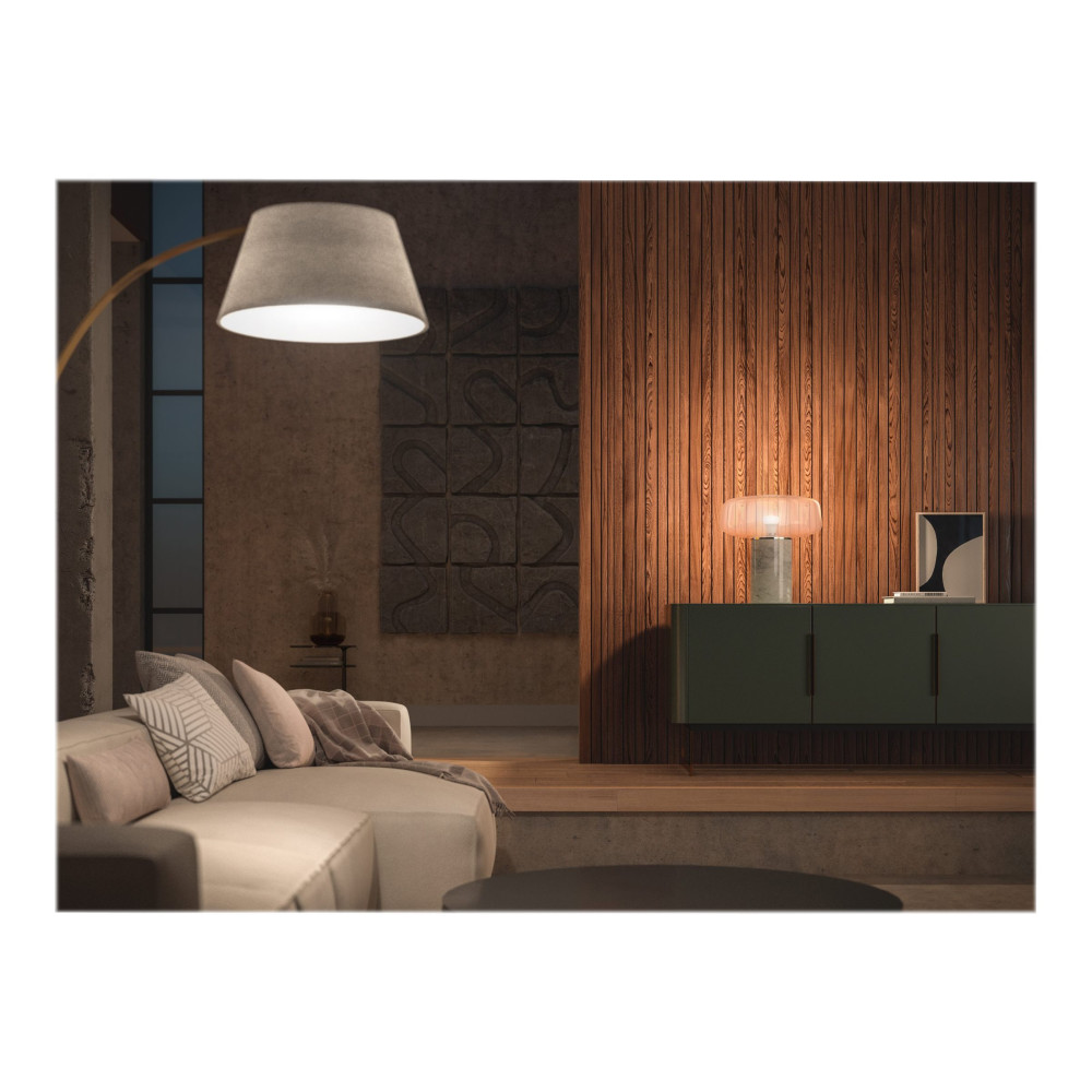 Produktbild för Philips Hue White Starter Kit - trådlös belysningsuppsättning - LED-glödlampa x 3 - form: A60 - E27 - 9.5 W - varmt vitt ljus - 2700 K - vit
