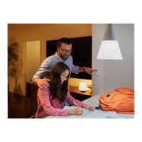 Produktbild för Philips Hue White Starter Kit - trådlös belysningsuppsättning - LED-glödlampa x 3 - form: A60 - E27 - 9.5 W - varmt vitt ljus - 2700 K - vit
