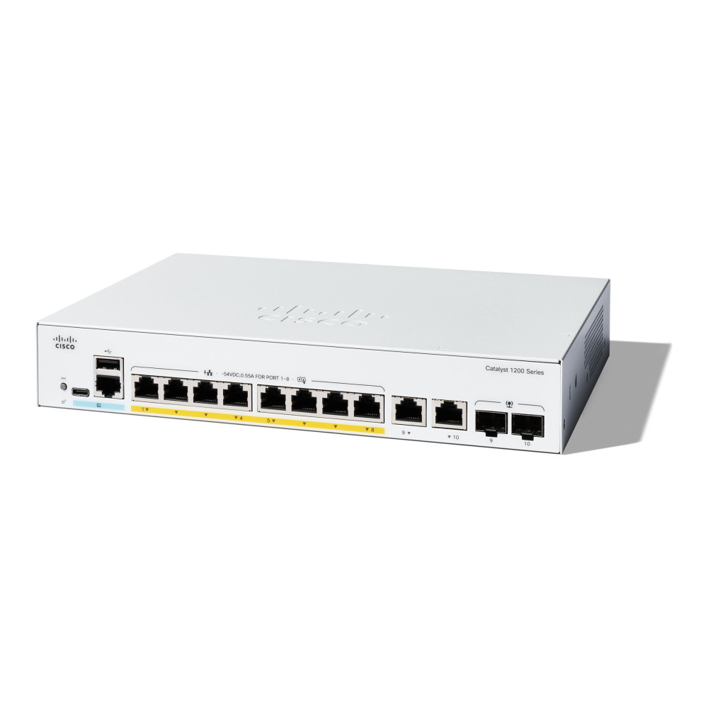 Produktbild för Cisco Catalyst 1200-8P-E-2G - switch - 8 portar - smart - rackmonterbar