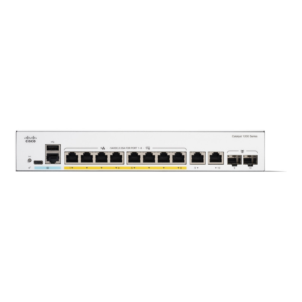 Produktbild för Cisco Catalyst 1200-8P-E-2G - switch - 8 portar - smart - rackmonterbar