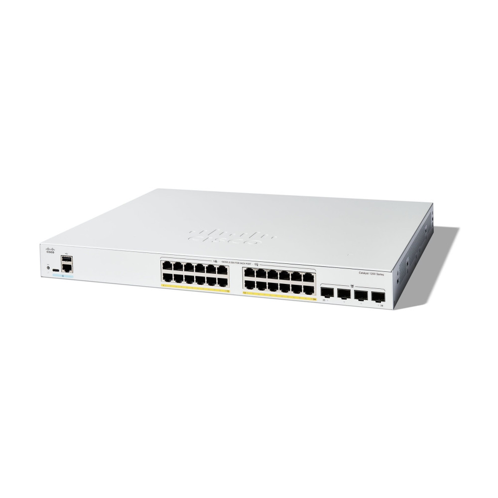 Produktbild för Cisco Catalyst 1200-24FP-4G - switch - 24 portar - smart - rackmonterbar