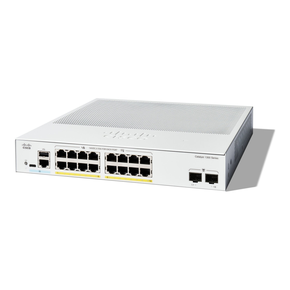 Produktbild för Cisco Catalyst 1300-16FP-2G - switch - 16 portar - Administrerad - rackmonterbar
