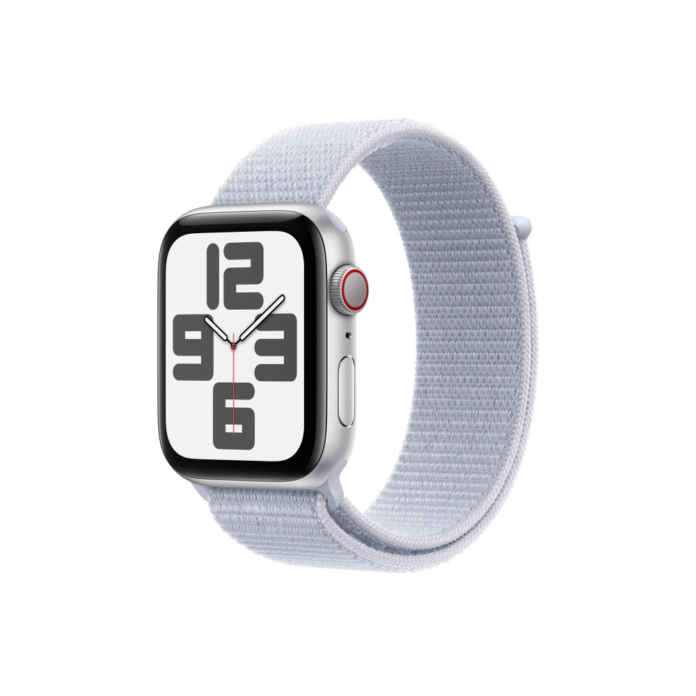 Produktbild för Apple Watch SE (GPS + Cellular) 2a generation - silveraluminium - smart klocka med sportögla - blå moln - 32 GB