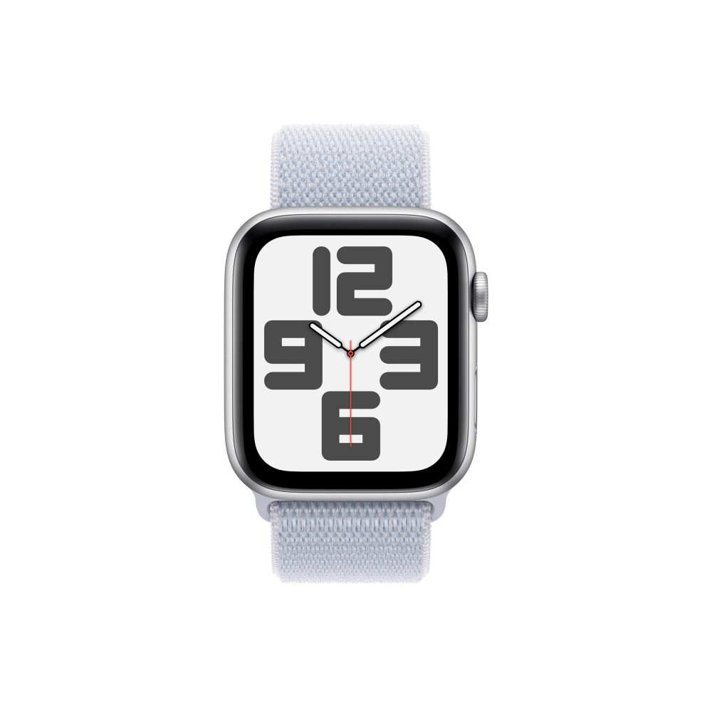 Produktbild för Apple Watch SE (GPS + Cellular) 2a generation - silveraluminium - smart klocka med sportögla - blå moln - 32 GB