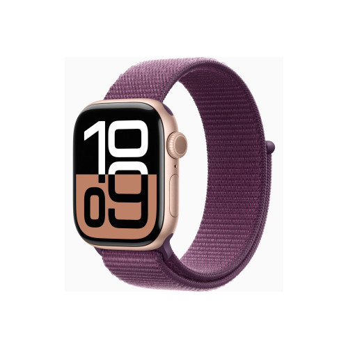 Apple Apple Watch Series 10 (GPS + Cellular) - guldrosa aluminium - smart klocka med sportögla - plommonfärgat - 64 GB