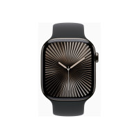 Produktbild för Apple Watch Series 10 (GPS + Cellular) - skiffer titan - smart klocka med sportband - svart - 64 GB