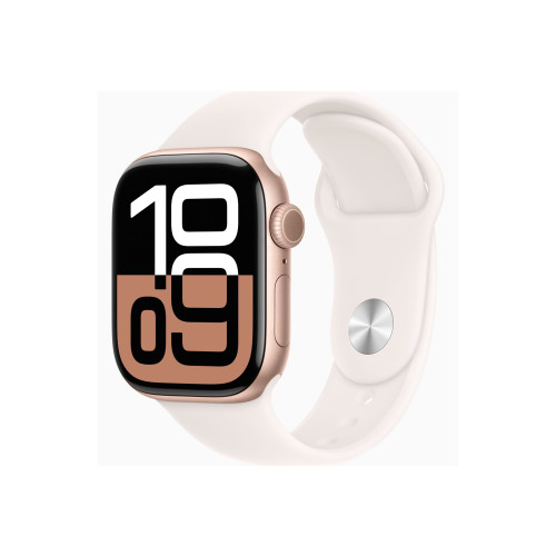 Apple Apple Watch Series 10 (GPS + Cellular) - guldrosa aluminium - smart klocka med sportband - lätt rouge - 64 GB