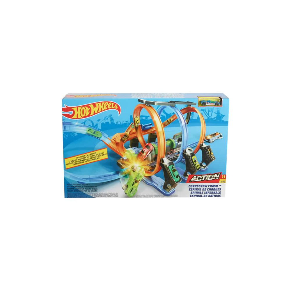 Produktbild för Hot Wheels - Corkscrew Crash Track Set