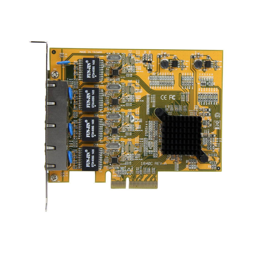 Produktbild för Startech PCIe Gigabit-nätverkskortadapter med 4 portar - nätverksadapter - PCIe - Gigabit Ethernet x 4