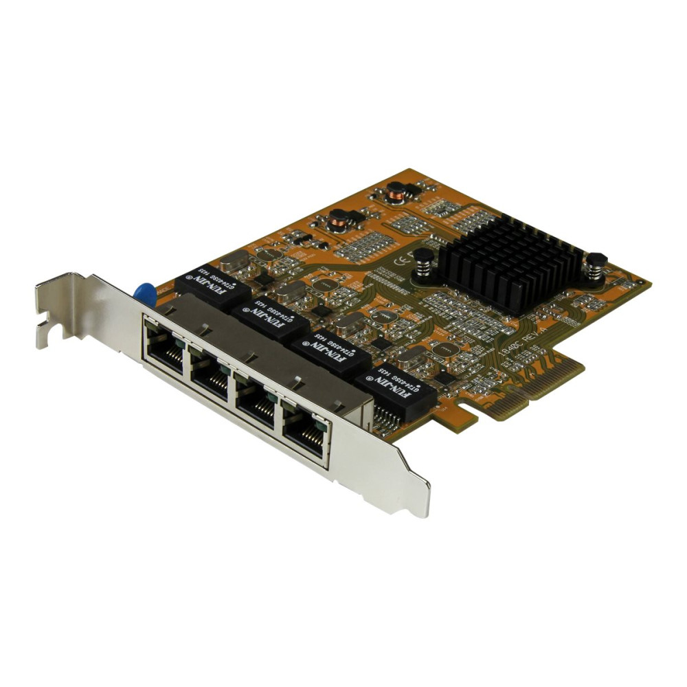 Produktbild för Startech PCIe Gigabit-nätverkskortadapter med 4 portar - nätverksadapter - PCIe - Gigabit Ethernet x 4