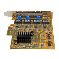 Produktbild för Startech PCIe Gigabit-nätverkskortadapter med 4 portar - nätverksadapter - PCIe - Gigabit Ethernet x 4