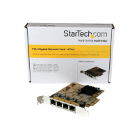 Produktbild för Startech PCIe Gigabit-nätverkskortadapter med 4 portar - nätverksadapter - PCIe - Gigabit Ethernet x 4