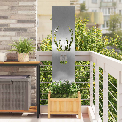 vidaXL Trädgårds integritetsskärm Silver 32 x 140 cm Rostfritt stål