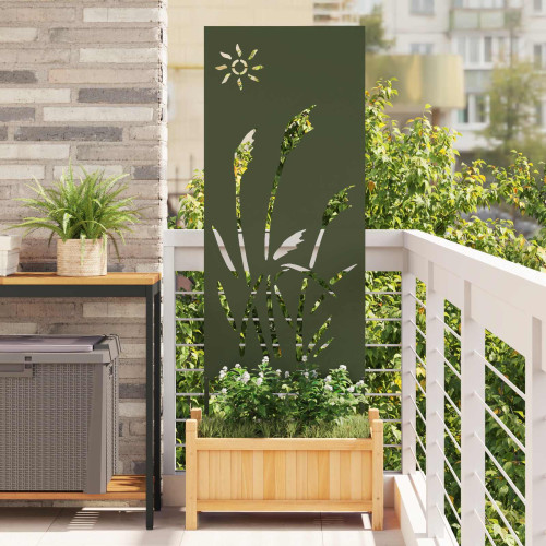 vidaXL Trädgårds integritetsskärm Olivgrön 50 x 140 cm Kallvalsat stål