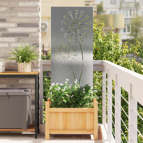 vidaXL Trädgårds integritetsskärm Silver 50 x 140 cm Rostfritt stål