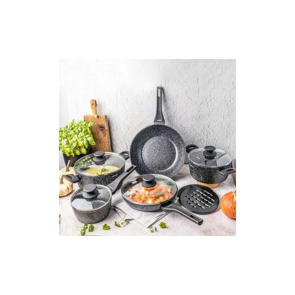 Produktbild för Klausberg KB-7657 komplett set gryt-/stekredskap med marmore...