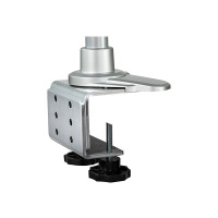 Produktbild för StarTech.com Desk Mount Quad Monitor Arm, Premium Articulating VESA 4 Monitor Mount 2x2 up to 27", Ergonomic Height Adjustable Pole Mount, Tilt/Swivel/Rotate, C-Clamp/Grommet, Silver - Heavy-duty VESA Mount (ARMQUADPS) monteringssats - justerbar arm - för