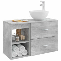 Produktbild för Badrumsmöbelset 2 pcs Betonggrå Konstruerat trä