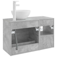 Produktbild för Badrumsmöbelset 2 pcs Betonggrå Konstruerat trä