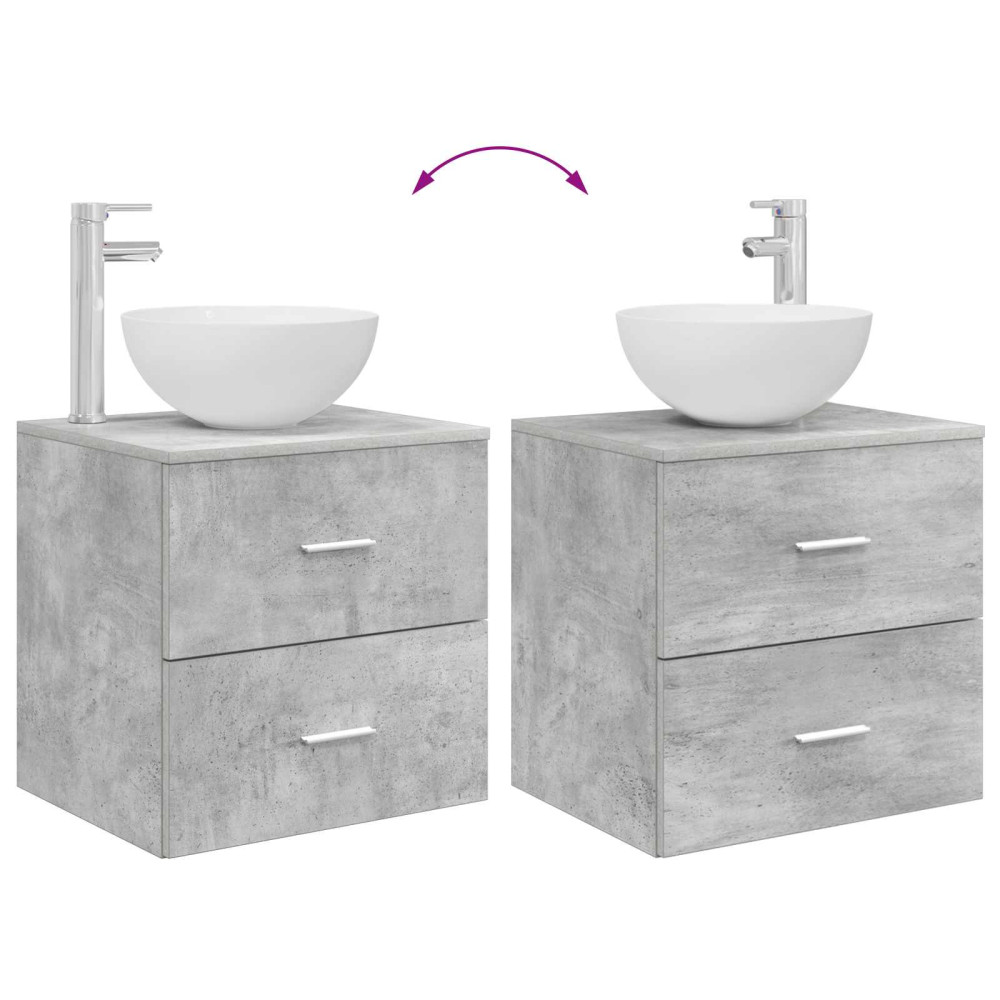 Produktbild för Badrumsmöbelset 2 pcs Betonggrå Konstruerat trä
