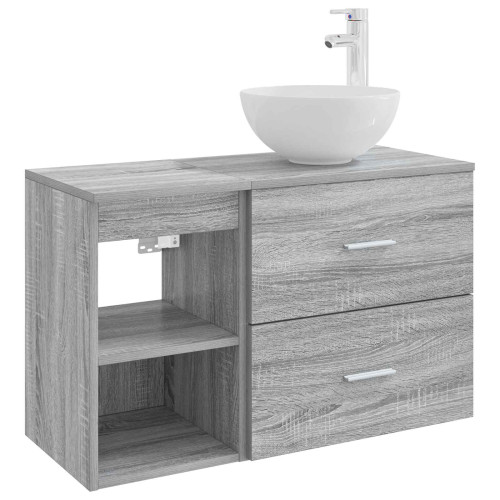 vidaXL Badrumsmöbelset 2 pcs Grå Sonoma Konstruerat trä